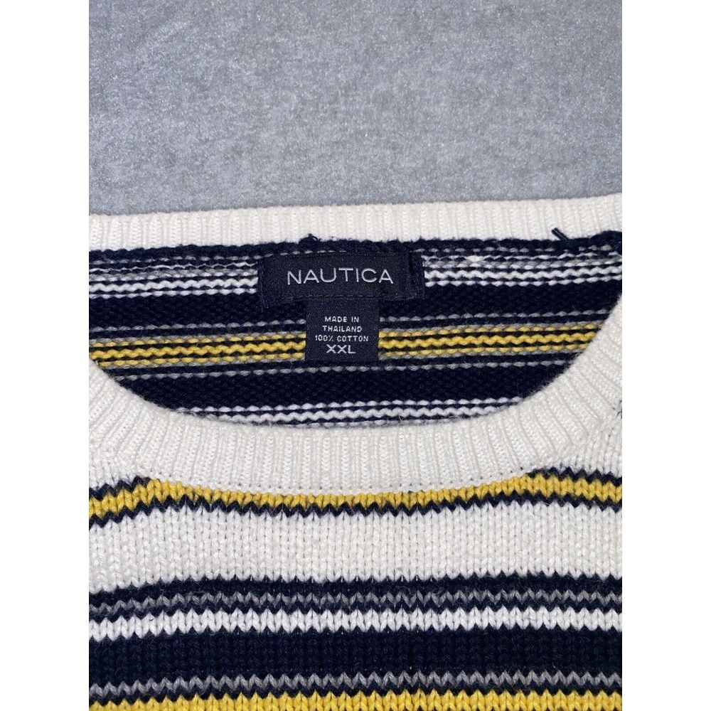 Nautica Sweater Mens XXL Striped Embroidered Sailing - Picture 3 of 7